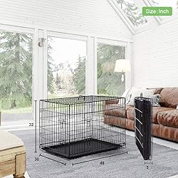 BestPet 48 Inch Dog Crates for Large Dogs Folding