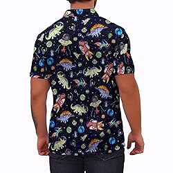Xdceu Men's Dinosaur Golf Polo Shirt Dinosaur Golf