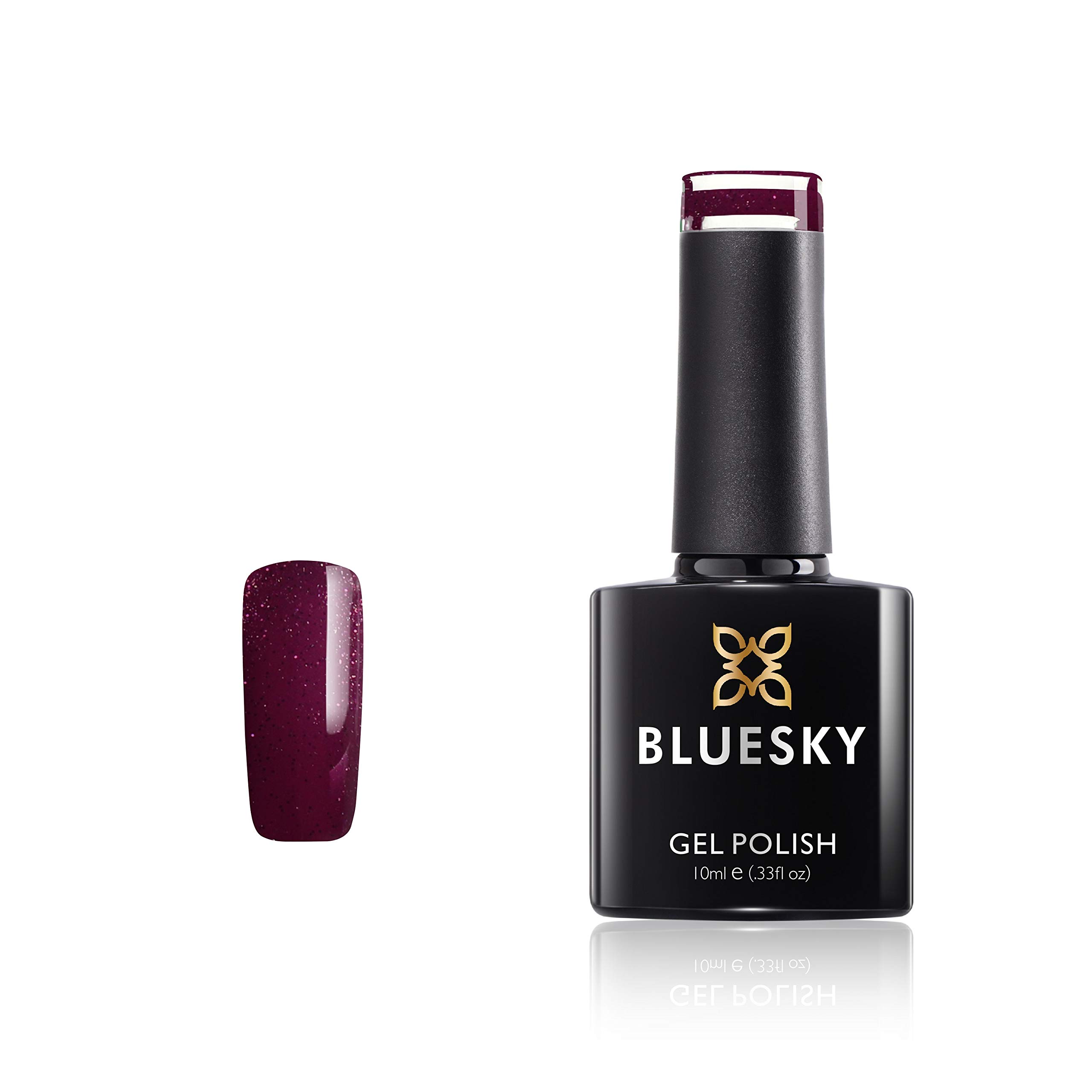 Bluesky Gel Nail Polish, Brilliant Aw19, Red Glitter, Long Lasting, Chip Resistant, 10 ml (Requires Drying Under UV LED Lamp)