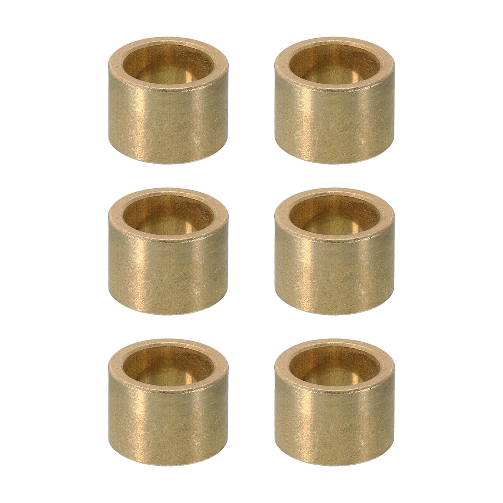 PATIKIL M12 Brass Spacers, 6 Pcs Metal Spacer Brass 12mm ID x 16mm OD x 8mm L Brass Spacers Screw Standoff for 1/2 Inch or M12 Screw