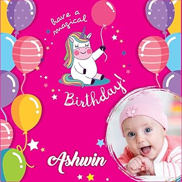 Kreativ India Personalized Unicorn Theme Birthday Background
