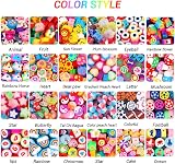 DTYDECLE 480Pcs Polymer Clay Beads 24 Styles Fruit Flower Heart Mushroom Charms view 3