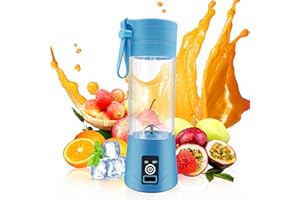 SIXBIO Portable Blender,Personal Blender for Shakes and Smoothies,Personal Size Blenders with USB Rechargeable Mini Fruit Juice Mixer, Mini Juicer Smoothie Blender Bottles Travel 380ML