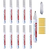 10 Pieces Tile Pen Wall Grout Color Pen Tile Repair Pen Refill Wall Gap Grout Renew Marker for Tiles Floor Kitchen Bathroom(S