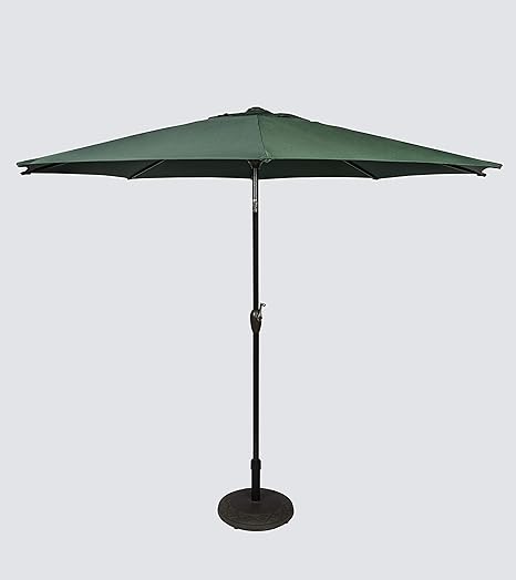 Amazon Com Pebble Lane Living 9 Foot Decorative Vented Market Umbrella With Crank And Tilt Forest Green Everything Else