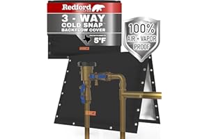 Redford Supply Co. Cold Snap (5°F), 3-Way Custom, Backflow Preventer Cover, 30" W x 24" H, Sprinkler Valve Cover, Pipe Covers for Outside, Sprinkler Covers for Outside, Well Pump Cover (Black)