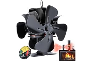 Ourhom Wood Stove Fan, Double-sided Fireplace Fan Heat Powered
