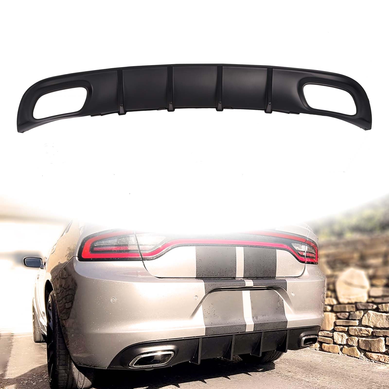 KETAI, Rear Diffuser Compatible with 2015-2024 Dodge Charger RT & SXT ...
