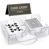 BURIUS 2 Deck Card Holders for Playing Cards, Revolving 360, 7.2 x 4.9 In | Canasta Card Tray for Adults, Organizes Multiple Decks, Lightweight Durable Plastic, for Poker Nights, Bridge, or Rummy