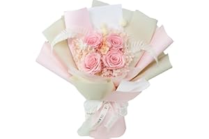 GLAMOUR BOUTIQUE Preserved Flowers Bouquet - Flowers Forever in a Box with Hydrangeas & More, Gift Ready for Anniversary, Birthday, Mother's Day, Long-Lasting 1-3 Years - Pink