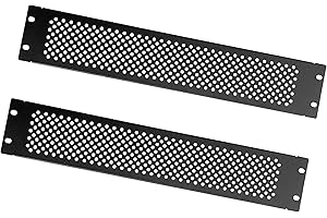 RIVECO 2U Vented Blank Panels for Rack & Cabinets Front Cover Panel 19-Inch Server & Network Rack Mount 2PCS Black