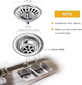 Tomario Kitchen Sink Strainer Plug Stainless Steel Thicken 78mm 84mm view 2