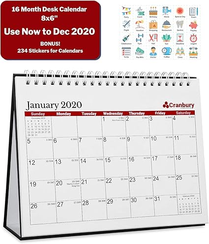 Planificador Mensual Grande Escritorio Calendario Pared 2019 2020