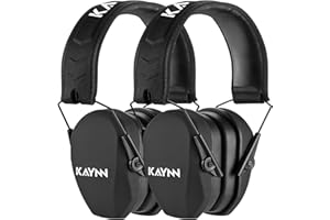 KAYNN 018 Shooting Range Ear Protection NRR 27dB, Adjustable Compact Noise Reduction Hearing Protect Slim Shoot Earmuffs
