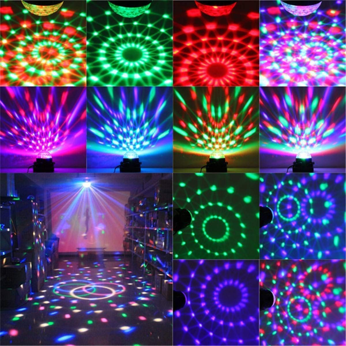 ZCPlus Crystal Ball Party Lights Disco Light Sound Activated LED Night Light RGB Strobe Lights for Kid KTV Wedding Club Pub Disco DJ Lighting ...