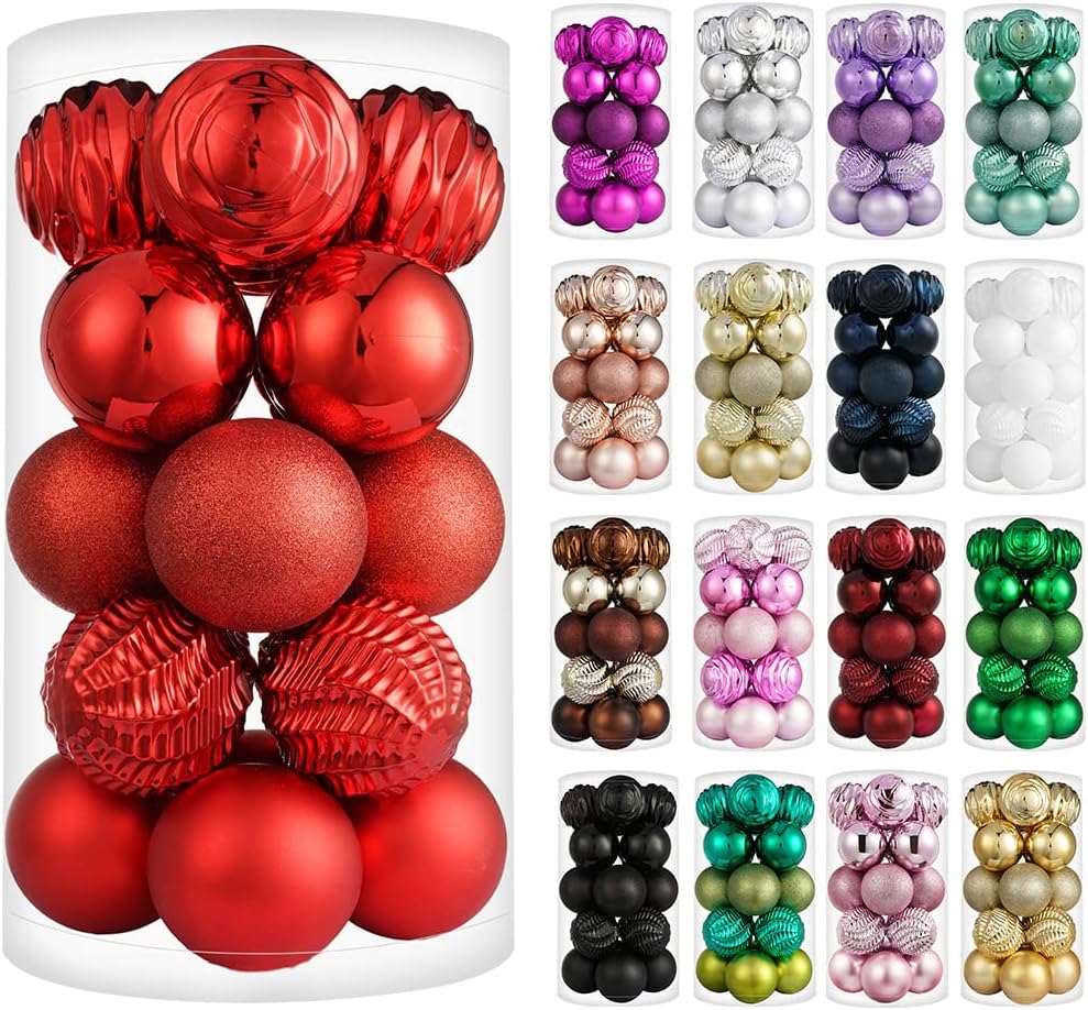 Ornaments - XmasExp 20ct Christmas Balls Ornaments - Shatterproof Large Hanging Ball Decorative Xmas Balls for Holiday Wedding Party Xmas Tree Decoration(3.15