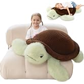 MorisMos Giant Sea Turtle Stuffed Animal Plush Pillow 4ft &ndash; 51" Lifesize Stuffed Turtle Plush Toy for Kid Adult,Large Tortoise Toy Gift for Marine Lovers, Cuddly Ocean Creature Decor,CE/CPC Certified