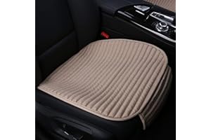 Suninbox Car Seat Covers,2Pack Bottom Car Seat Pads Cushions for Automobiles,Buckwheat Hulls Universal Leather Car Seat Protector Ventilated Driver seat Cover(2PC Beige Front Seat)