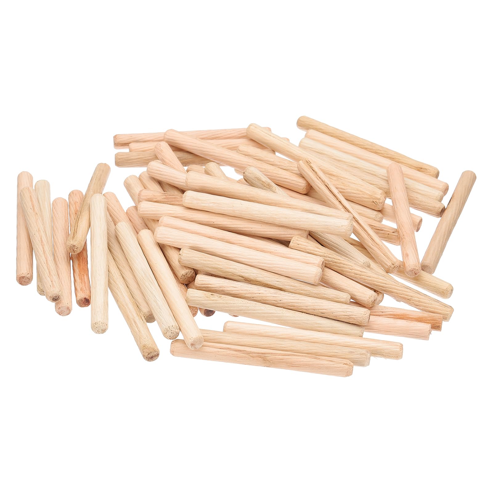 PATIKIL 2/5 Wooden Dowel Pins, 212 Pcs M10x80mm Wood Dowel Pins Hardwood Pegs Fluted Groove Easy Insertion for Crafts Furniture Door Art