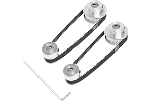 SHCEEC 2PCS Set 2GT Aluminum Timing Pulley 20&36 Teeth 8mm Bore Synchronous Wheel with 2PCS Length 200mm Width 6mm Belt (20-36T-8B-6)