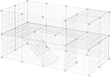 SONGMICS 2-Floor Pet Playpen 36 Panels 143x73x71 cm White LPI02W