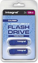 Integral 128GB USB 2.0 Flash Drives 2-Pack Courier Blue Memory Sticks view 4
