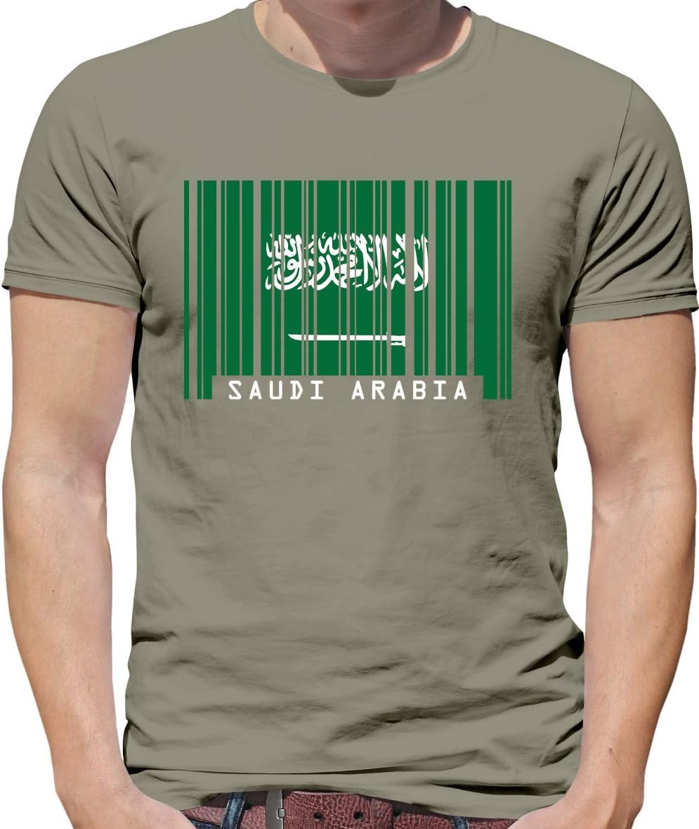 Dressdown Saudi Arabia Barcode Style Flag - Mens T-Shirt - 13 Colours