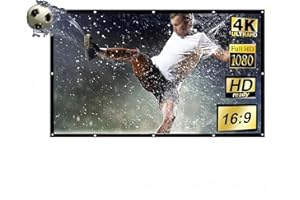 XHYdamile 150 Inch Projector Screen,Projection Screen 4K HD, 16:9, Foldable Wrinkle-Free Movies Screen for Home Theater, Supp