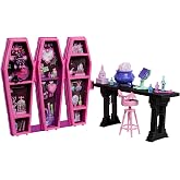Monster High Room of Magic Potions Draculaura Box with Count Fabulous Bat, more than 12 pieces and surprise transformations, JBF15