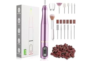 TUOBEO Cordless Nail Drill Electric Nail File Kit Rechargeable Professional Efile Nail Set, Portable Acrylic Gel Nail Polish Remover Machine Pedicure Manicure Tool, 11 Bits 56 Sanding Bands Salon Home