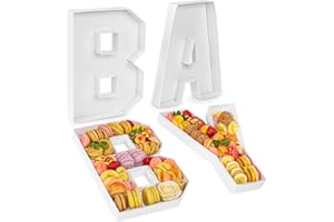 VGOODALL Baby Charcuterie Board Letters, 4 Pcs 10" Baby Shower Food Trays and Platters Fillable Cardboard Letters for Baby Shower Decorations Gender Reveal Birthday Party