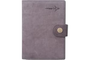 BORGASETS Genuine Leather Passport Case, RFID Passport Cover with Credit Card Holder for Women and Men Family ID Travel