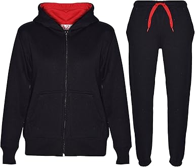 black and red jogging suit