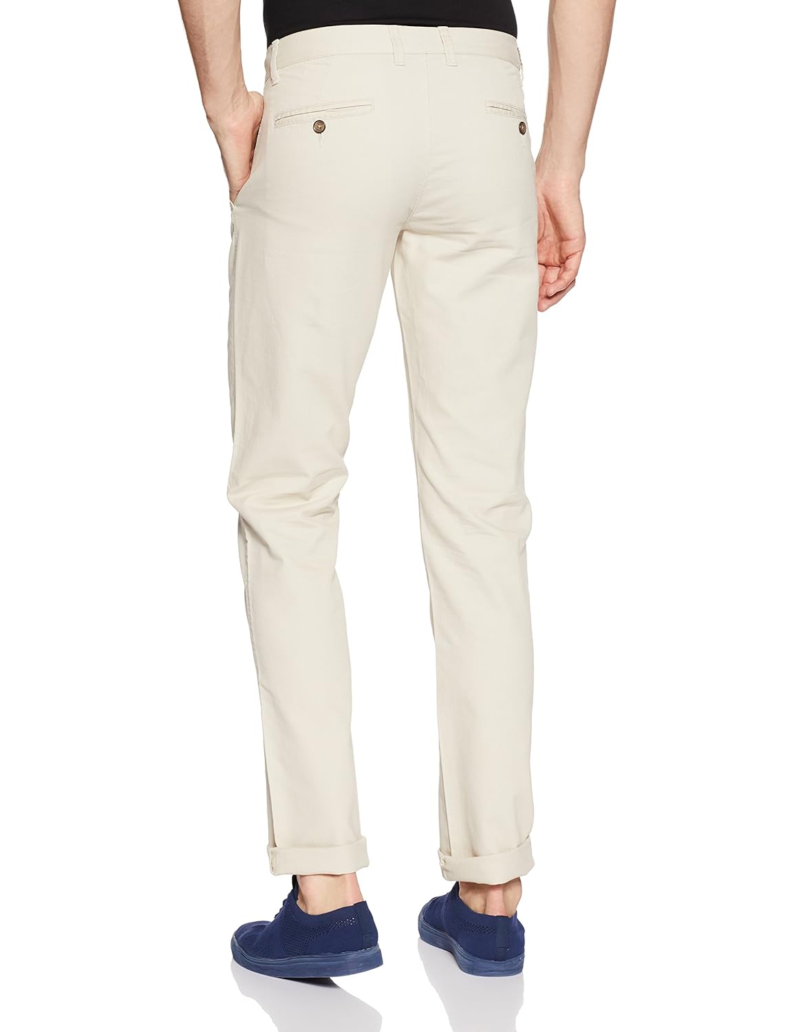 arrow sports men's straight fit cotton casual trousers