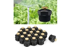YULAIYOEN 20 Pcs Drip Sprinkler Nozzles for Garden Irrigation, 1/2 inch Misting Spray Heads Mister Nozzle 360 Degree Micro Spray Emitter for Drip Irrigation System