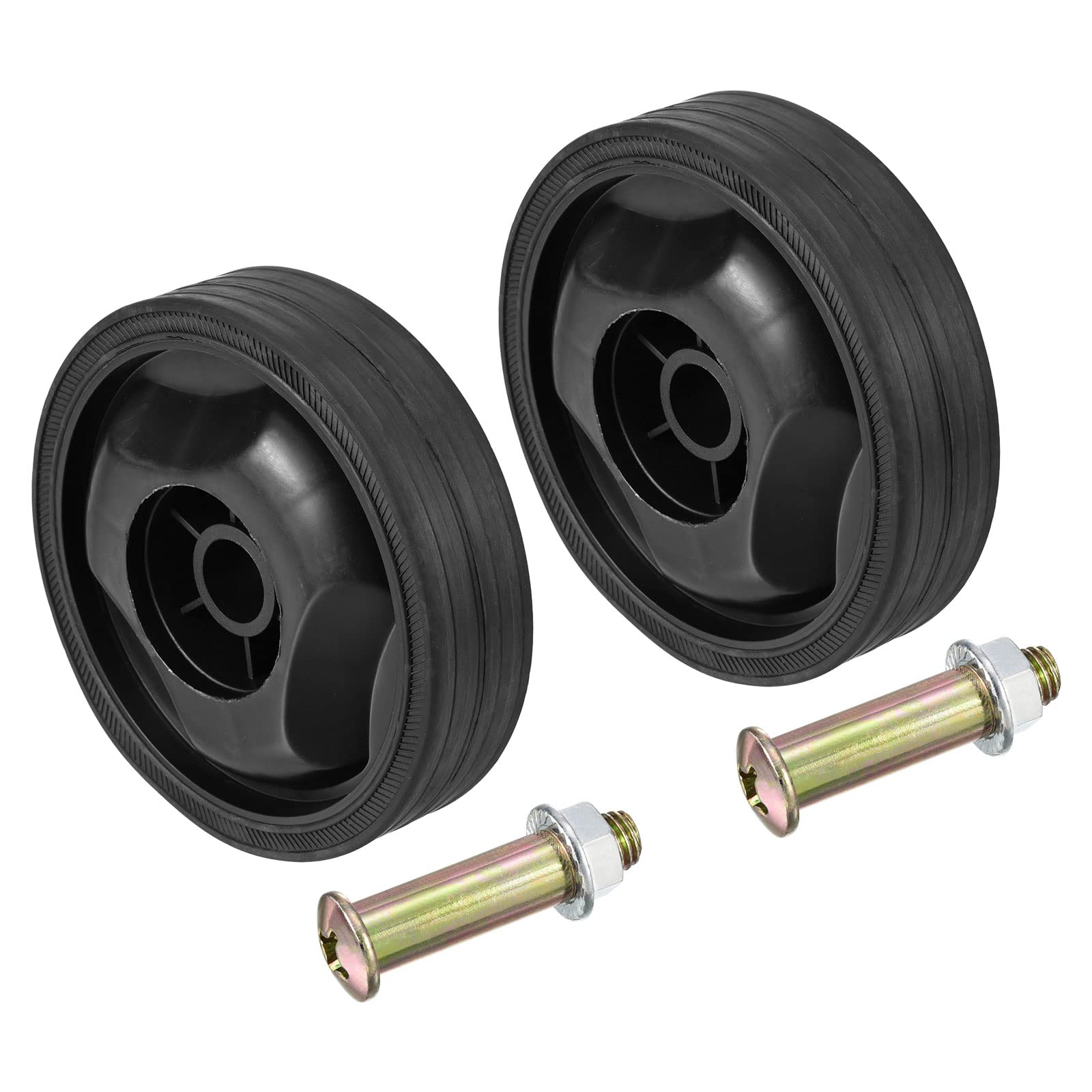 PATIKIL 4.6" Air Compressor Wheels, 2 Pack Universal Air Compressor Wheel Replacement Part with Screw & Nut with 0.6" Dia. Hole for Easy Mobility
