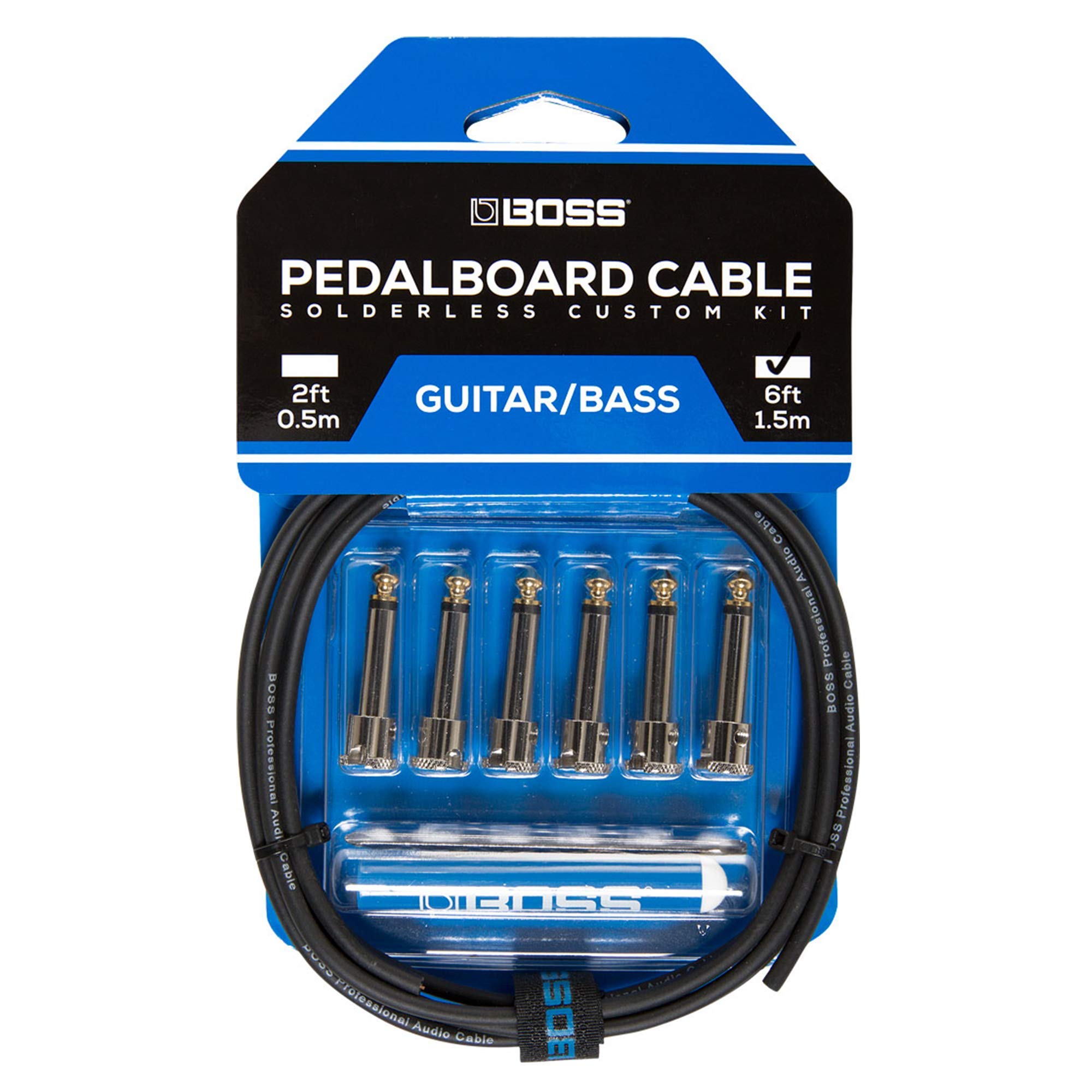 BOSS BCK-6 Solderless Pedalboard Cable Kit, Simple and quick assembly, 6ft/1.5m length