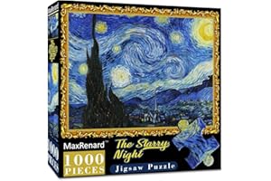 MaxRenard Starry Night Puzzle 1000 Pieces Van Gogh Puzzle 1000 Piece Puzzles for Adults Artwork Jigsaw Puzzle Family Game Puzzle