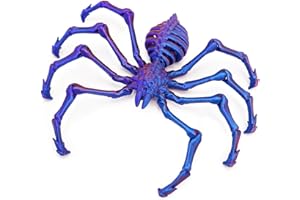 SWEET LION 3D Printed Spider Fidget Toys, 1 Pack Articulated Fake Spider Figures Party Favors for Birthday Halloween Christmas, Stress Relief Desk Toys for Classroom Office Home (Laser-purple)