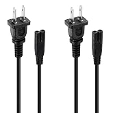PS5 Power Cord &amp; Xbox Series X/S Power Cable - 2 Pack Replacement 2 Prong Universal Figure 8 Non-Polarized AC Cord for PlayStation 5/PS4 Slim/PS3, Xbox One X/S,Series X/S - Power Supply &amp; Durable 5FT