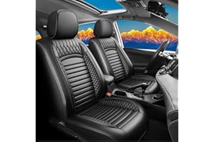 FQFZYMX Car seat Covers Compatible with Toyota RAV4 2013-2018 LE,XLE,SE,Premium, Limited,Adventure, Automotive Cushion Protector Replacement, Waterproof Faux Leather Full Set (Full Set, Black)