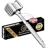 Gourmet Easy Classic Meat Tenderizer Tool, Non-Slip Grip Lifetime Replace | Dual-Sided Heavy-Duty Meat Mallet Tenderizer for Steak, Chicken &amp; Poultry. Dishwasher Safe, Lifetime Replacement