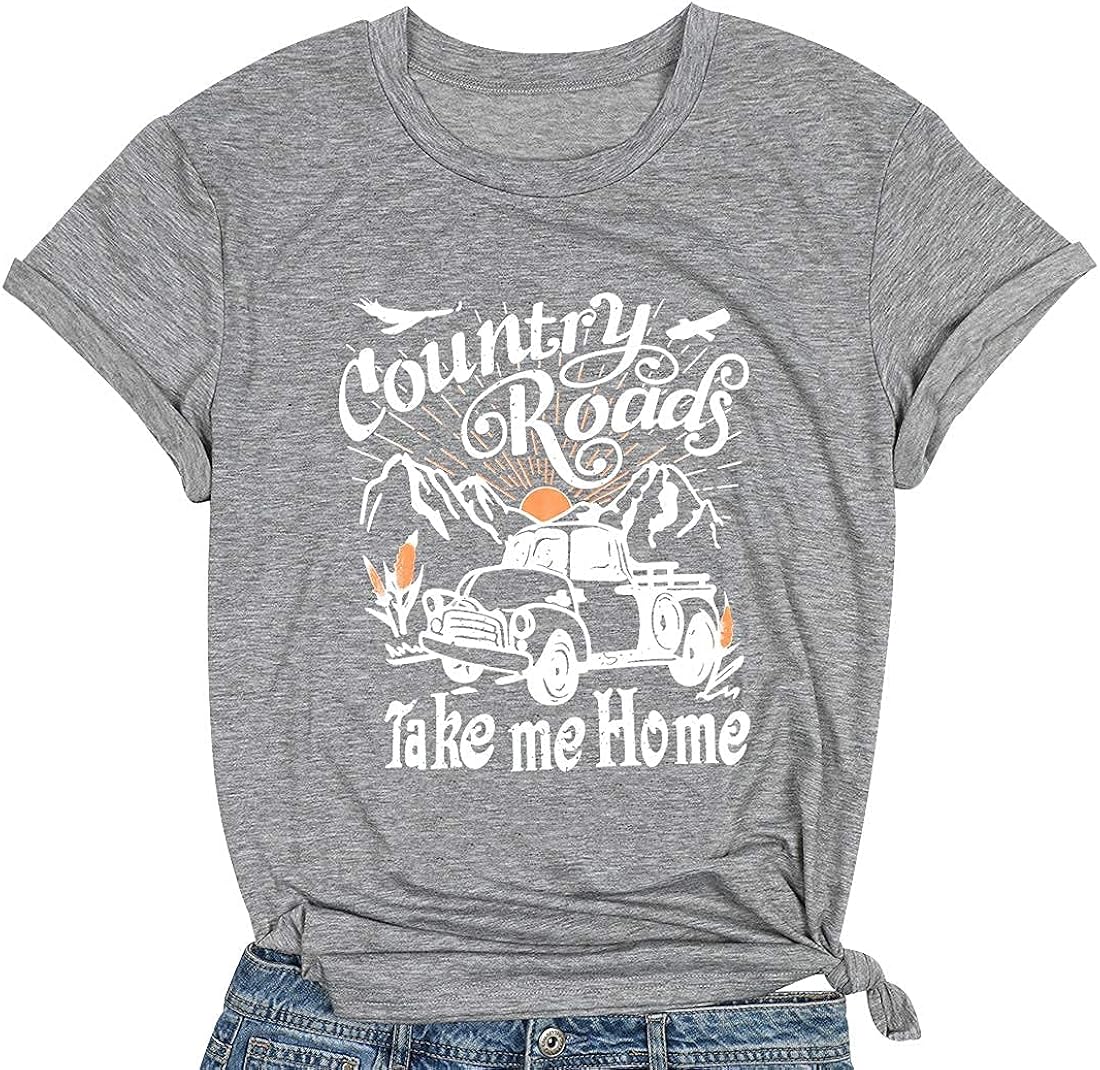 Country Shirts for Women Country Music Shirt Vintage Graphic Short Sleeve Tee Tops