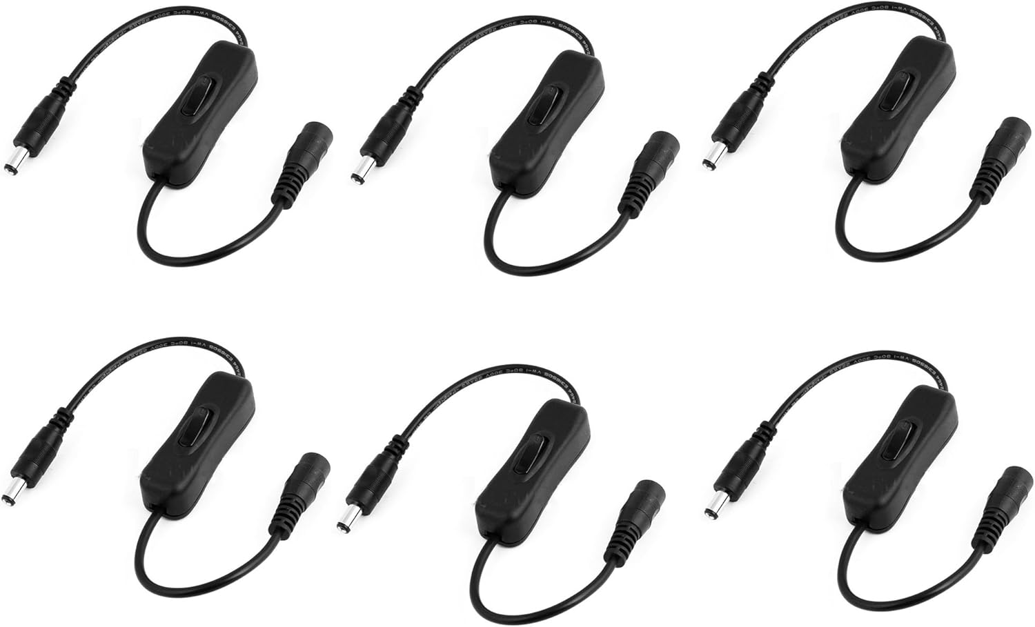 Antrader 6pcs DC Inline On/off Switch with 5.5x2.1mm Male to Female