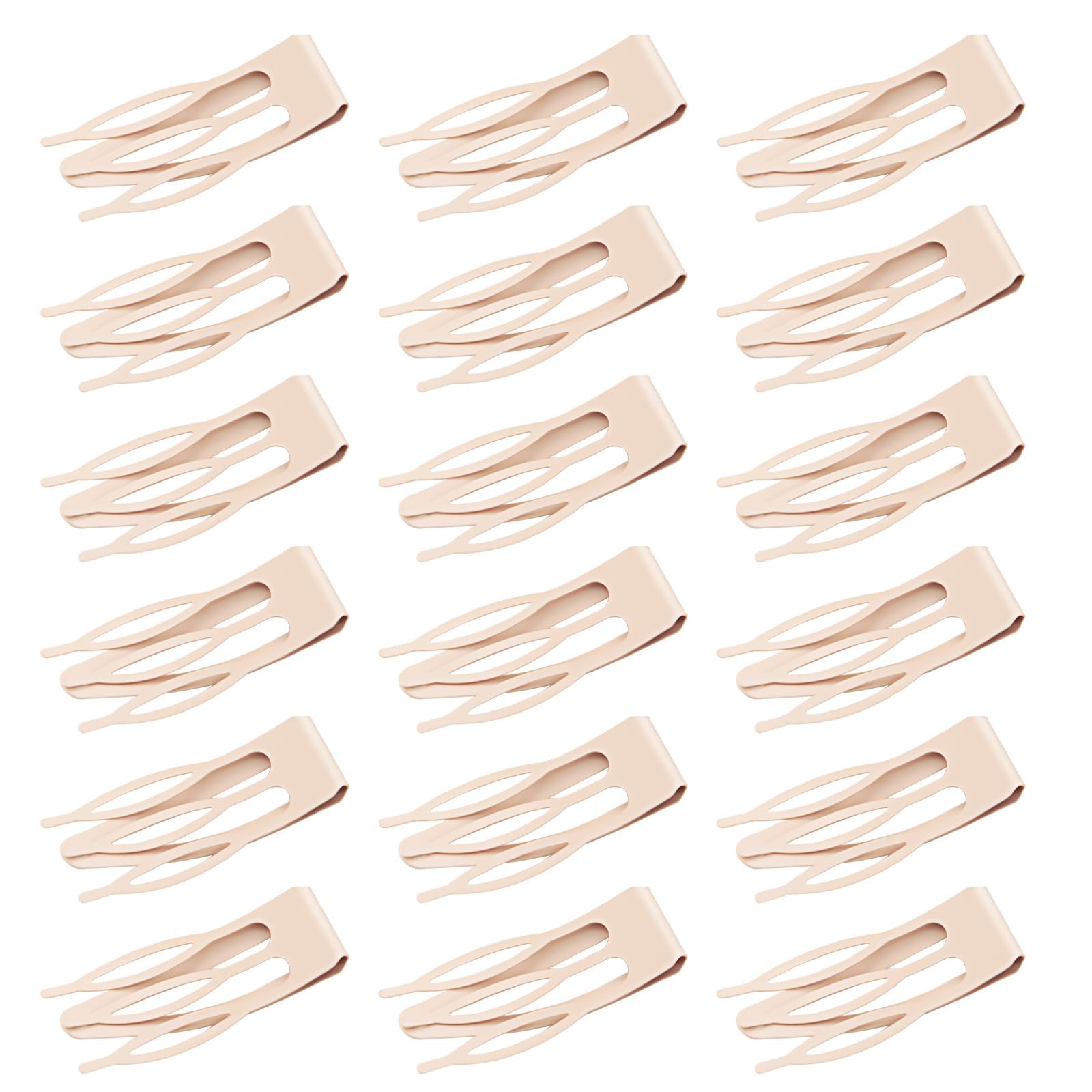Mbsomnus 18 Pieces Double Grip Hair Clips Snap Hair Clips Metal Hair Clips Women Hair Barrettes Women Hair Accessories for Girls Hair Making Hair Styling Salon Hair Accessories (Beige)