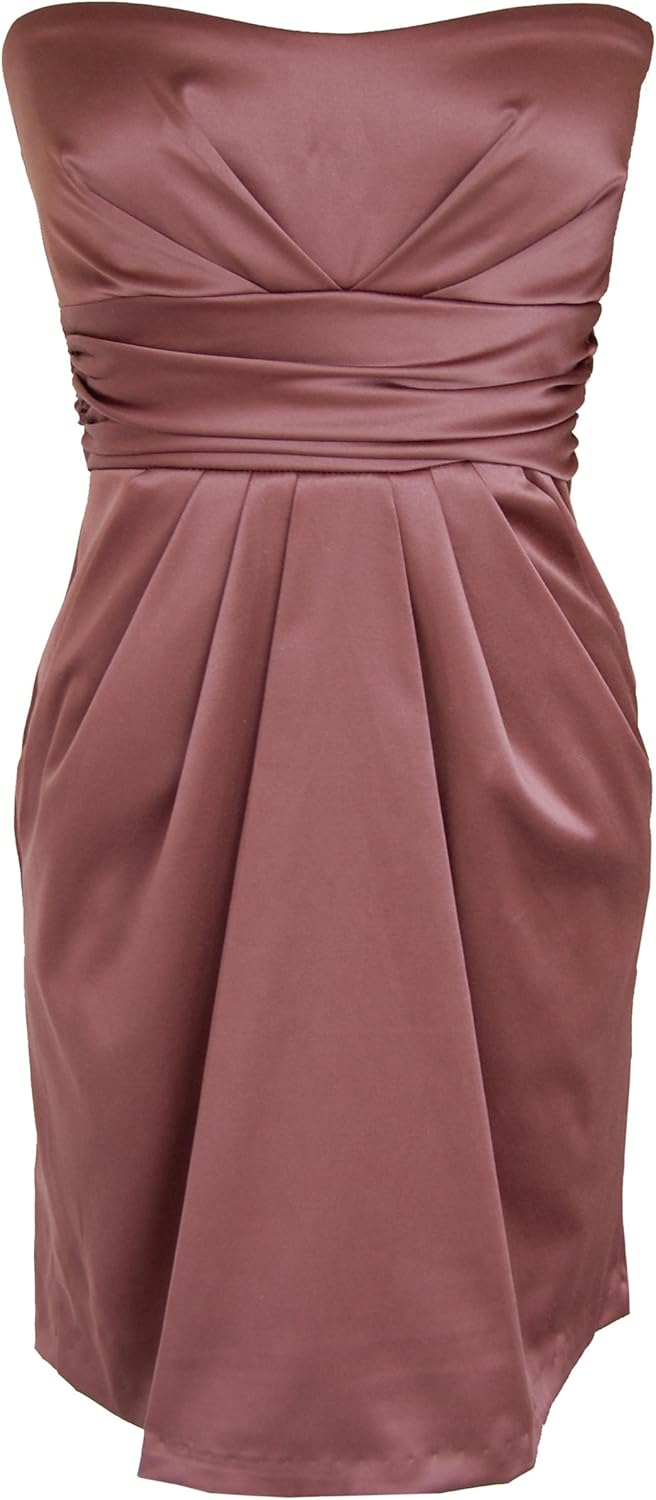 Mystic Strapless Cocktail Party Dress with Pockets MT M Brown at Amazon