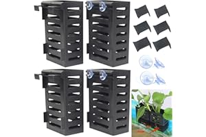 SANJHFF 4 Pcs Aquarium Plant Holder, Fish Tank Plant Holder with Hooks and Suction Cups, Aquarium Planter Cups for Emersed Plants, Suitable for Aquatic Plant Cultivation and Water Feature Decoration.