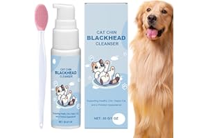 Pet Cleaning Brush - Pet Dirt Remover | Pet Chin Cleaner | Black Head Cleanse Lotion with Brush | Grooming Supplies, Deep Cle