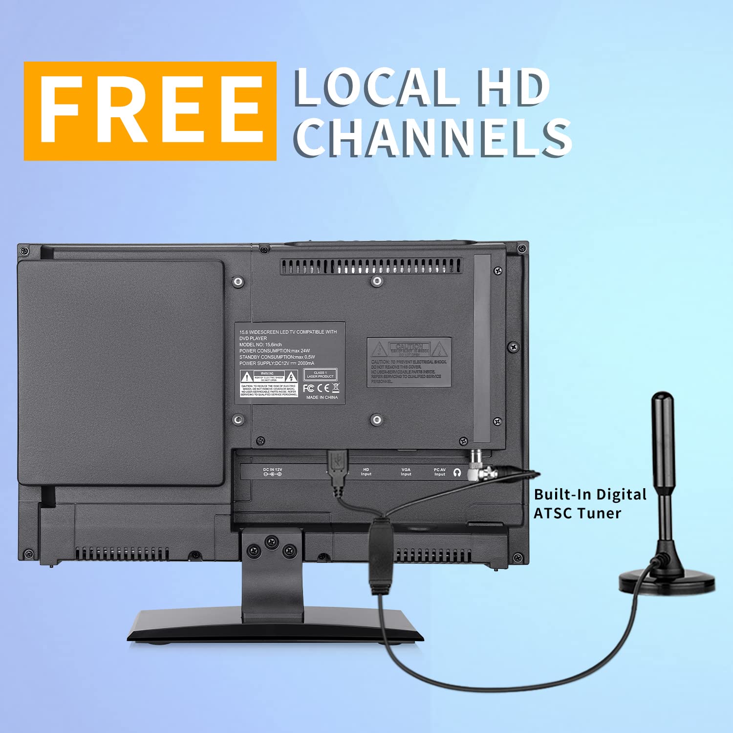 Mua Feihe 15.6 Inch Flat Screen TV with DVD Player Builtin, Small TV