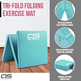 OZE SPORTS Gymnastic Tumble Exercise Mat 6FT Tri Folding Teal Non Slip PU view 6